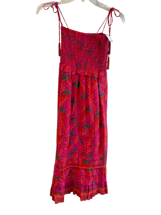 Farm Size Small Pink & Orange Organic Cotton Strawberry Print Sleeveless Dress Pink & Orange / Small