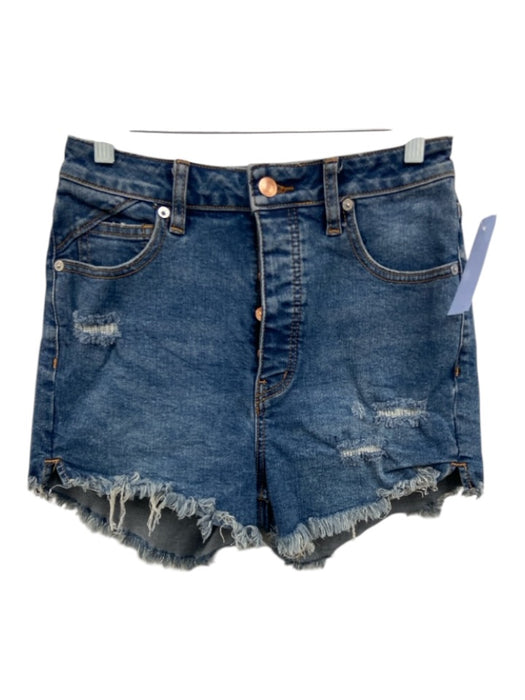 We The Free Size 27 Medium Wash Cotton Blend Denim Distressed Button Fly Shorts Medium Wash / 27