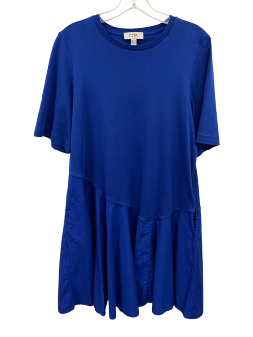 COS Size S Blue Cotton Short Sleeve Fabric Block T Shirt Dress Blue / S