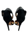 L.A.M.B. Shoe Size 7 Black Leather Upper Suede Velcro Ankle Pointed Toe Pumps Black / 7