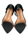 L.A.M.B. Shoe Size 7 Black Leather Upper Suede Velcro Ankle Pointed Toe Pumps Black / 7