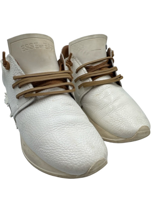 Esse Ut Esse Shoe Size 38 White Leather Upper Fringe Detail Low Top Sneakers White / 38