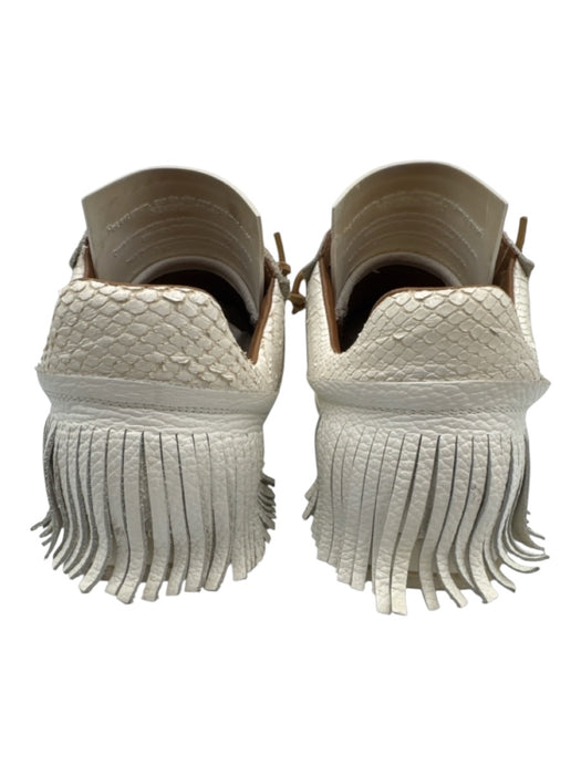 Esse Ut Esse Shoe Size 38 White Leather Upper Fringe Detail Low Top Sneakers White / 38