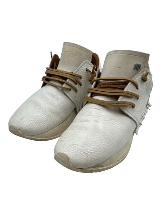 Esse Ut Esse Shoe Size 38 White Leather Upper Fringe Detail Low Top Sneakers White / 38