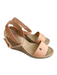 Tory Burch Shoe Size 8.5 nude Leather Raffia Wedge Ankle Strap Sandal Shoes nude / 8.5