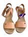 Tory Burch Shoe Size 8.5 nude Leather Raffia Wedge Ankle Strap Sandal Shoes nude / 8.5