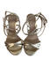 Burberry Shoe Size 40 Gold Leather Multi Strap Stiletto Open Toe & Heel Shoes Gold / 40