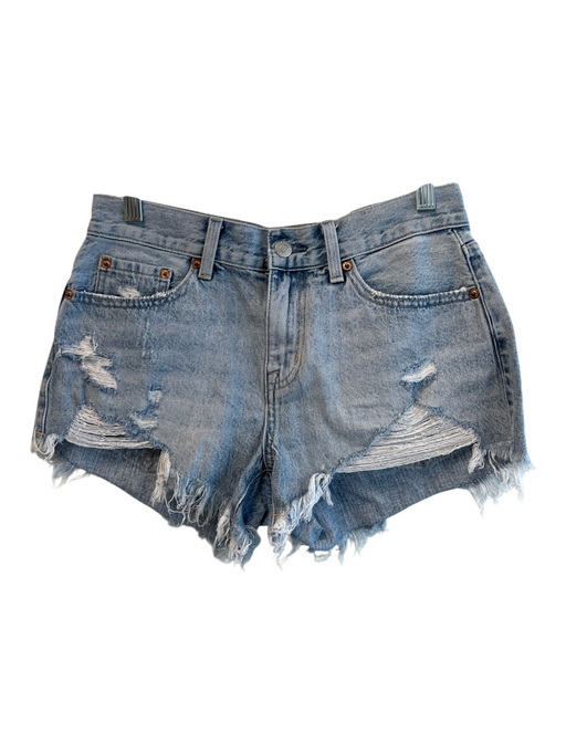 Pistola Size 26 Light Denim Cotton Blend Zip Fly 5 Pocket distressed Shorts Light Denim / 26