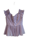Caroline Constas Size Medium Purple & White Cotton Striped Off Shoulder Top Purple & White / Medium