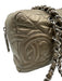 Chanel Gold Taupe Leather Chain Strap Quilted Interlocking CC Zip Close Bag Gold Taupe / Small