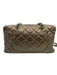 Chanel Gold Taupe Leather Chain Strap Quilted Interlocking CC Zip Close Bag Gold Taupe / Small