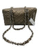 Chanel Gold Taupe Leather Chain Strap Quilted Interlocking CC Zip Close Bag Gold Taupe / Small