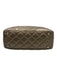 Chanel Gold Taupe Leather Chain Strap Quilted Interlocking CC Zip Close Bag Gold Taupe / Small