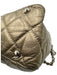 Chanel Gold Taupe Leather Chain Strap Quilted Interlocking CC Zip Close Bag Gold Taupe / Small
