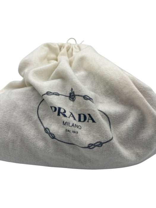 Prada Green Nylon Leather trim Logo Pleated Zip Bag Green / Medium