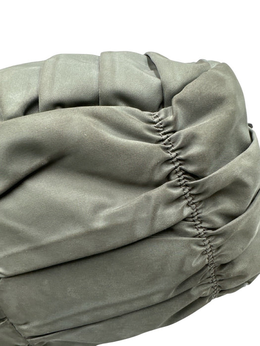 Prada Green Nylon Leather trim Logo Pleated Zip Bag Green / Medium