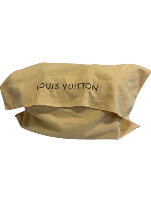 Louis Vuitton Cream White Leather Top Handle embossed monogram Gold Hardware Bag Cream White / Large
