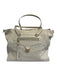 Louis Vuitton Cream White Leather Top Handle embossed monogram Gold Hardware Bag Cream White / Large
