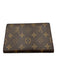 Louis Vuitton Brown & Tan Coated Canvas Flap Monogram Card Slots Wallets Brown & Tan