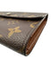 Louis Vuitton Brown & Tan Coated Canvas Flap Monogram Card Slots Wallets Brown & Tan