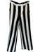 Alice & Olivia Size 2 White & Black Polyester High Waist Striped Wide Leg Pants White & Black / 2