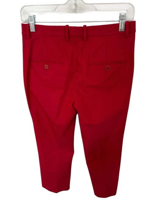Theory Size 2 Red Cotton Blend Front Pockets Trouser Pants Red / 2