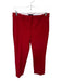 Theory Size 2 Red Cotton Blend Front Pockets Trouser Pants Red / 2