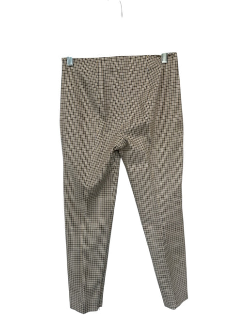 Theory Size 0 Yellow & Brown Cotton Blend Side Zip Checkered Trouser Pants Yellow & Brown / 0