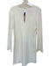 Zara Size S Cream Cotton Long Bell Sleeve V Neck Dress Cream / S