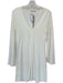 Zara Size S Cream Cotton Long Bell Sleeve V Neck Dress Cream / S
