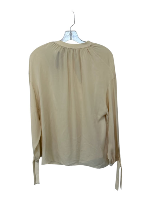 Vince Size XS Tan Silk Long Sleeve neck tie Top Tan / XS