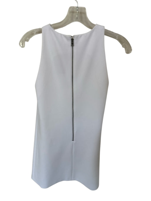 Alice & Olivia Size 0 White Polyester Blend Sleeveless Back Zip Shift Dress White / 0