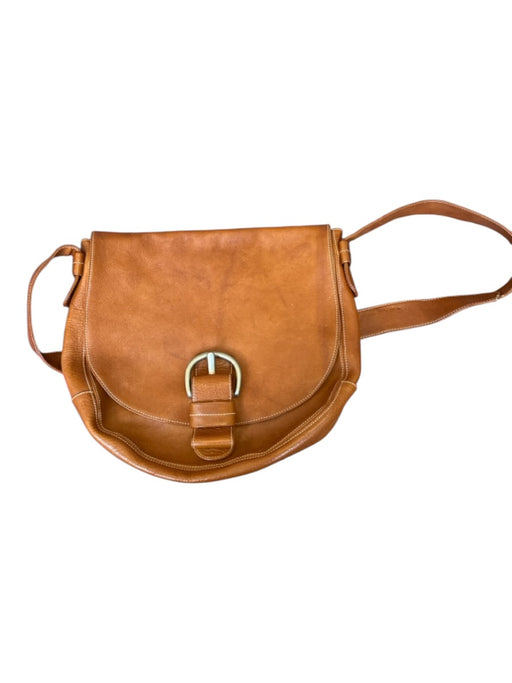 Christopher Kon Brown Leather Front Flap Crossbody Bag Brown / L