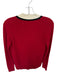 Veronica Beard Size XS red & cream Cashmere Long Sleeve V Neck Knit Sweater red & cream / XS