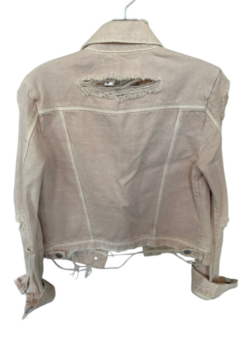 J Brand Size XS Blush Cotton Distressed Long Sleeve Denim Jacket Blush / XS