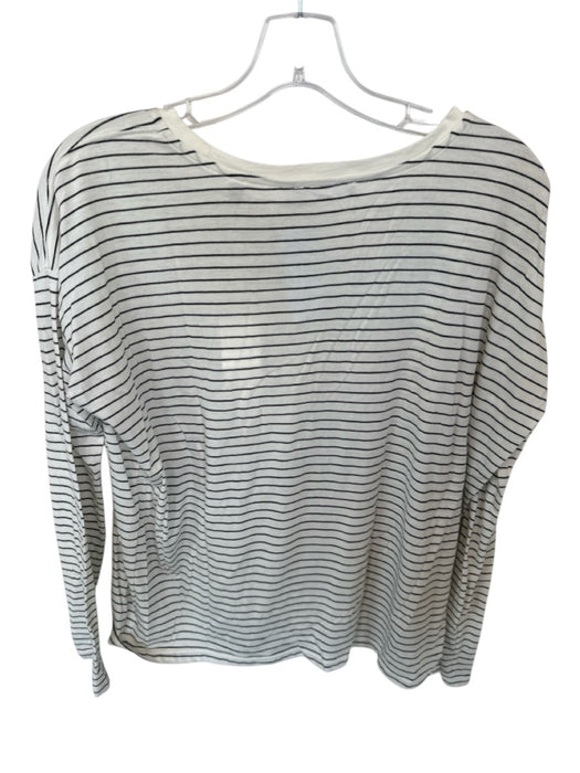 Vince Size XS White & Black Pima Cotton Long Sleeve Striped Top White & Black / XS