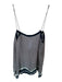 Vince Size XS Navy & Orange Silk Spaghetti Strap Triangles Striped Top Navy & Orange / XS