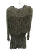 Shoshanna Size 2 Green & Black Silk Long Balloon Sleeve Botanical Dress Green & Black / 2