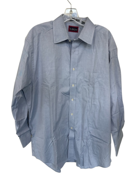 F.A. MacCluer Size 17.5 Light blue Cotton Solid Button Down Men's Shirt Light blue / 17.5