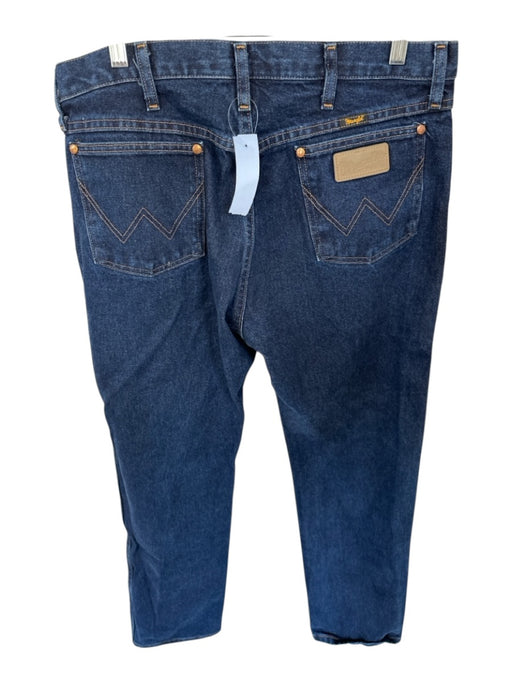Wrangler Size 34x34 Dark Wash Cotton Zipper & Buttons Front Pockets Men's Jeans Dark Wash / 34x34
