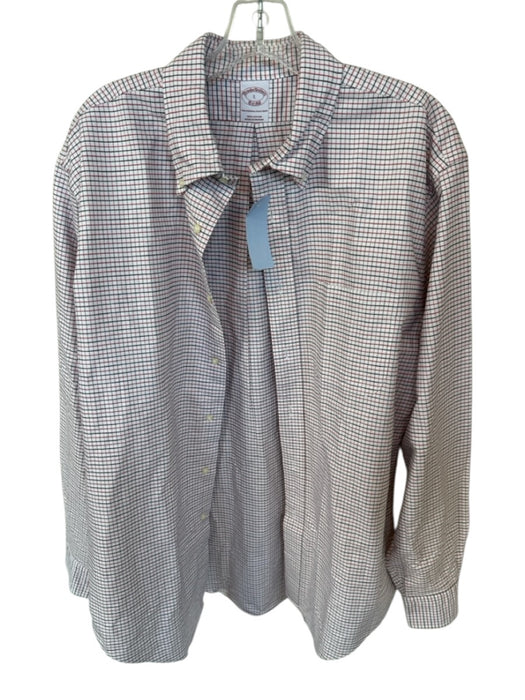 Brooks Brothers Size L Red, Black & White Cotton Gingham Button Down Men's Shirt Red, Black & White / L