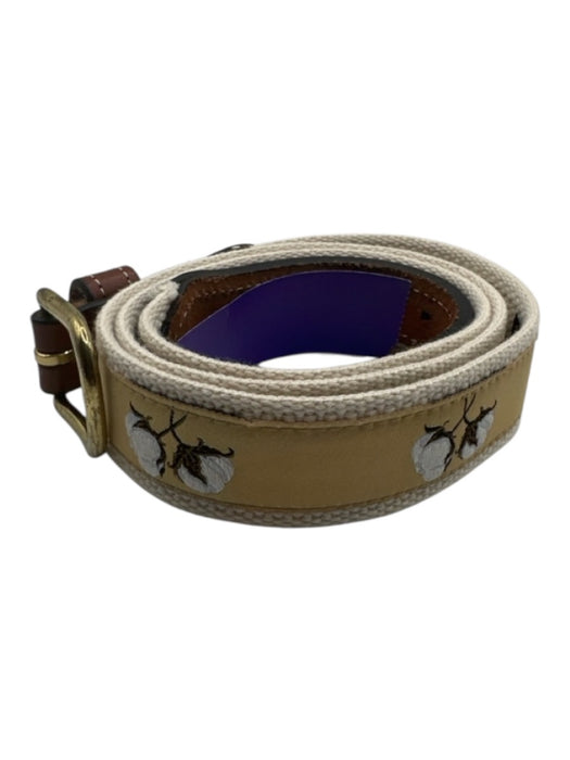 Bullington Yellow & White Canvas Leather Accents Men's Belt Yellow & White