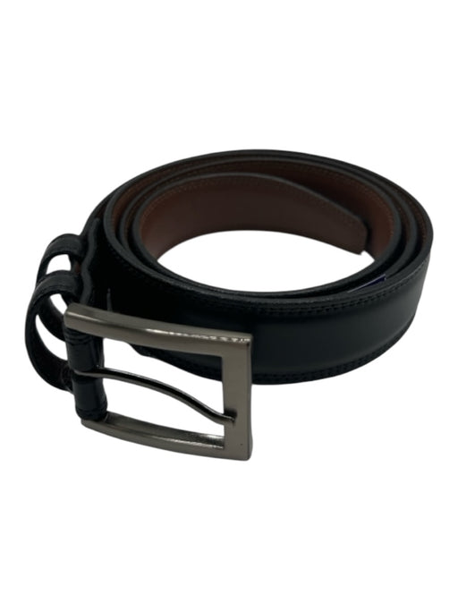 Black Leather Gunmetal Hardware Men's Belt Black