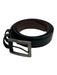 Black Leather Gunmetal Hardware Men's Belt Black