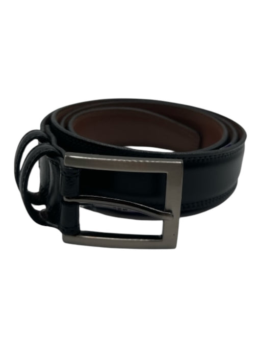 Black Leather Gunmetal Hardware Men's Belt Black