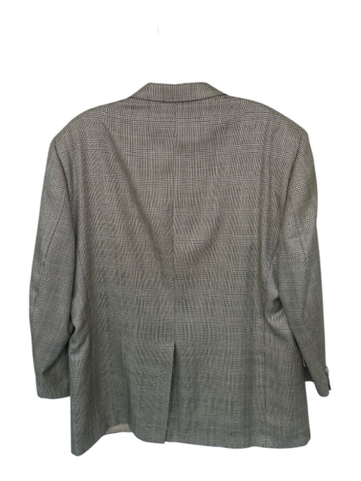 Hart Schaffner & Marx Tan & Black Wool Plaid 2 Button Sport Coat Men's Blazer Tan & Black / 44r