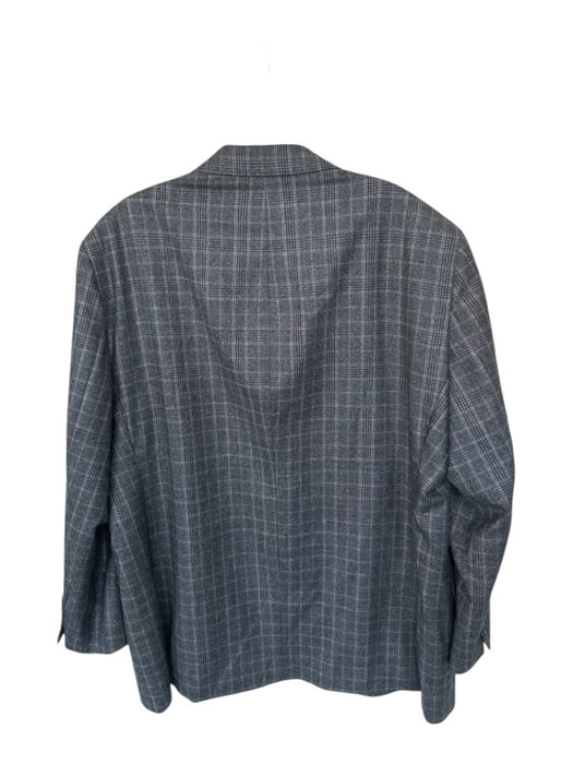 Coopley Gray & Purple Wool Plaid 2 Button Sport Coat Men's Blazer Gray & Purple / 46R