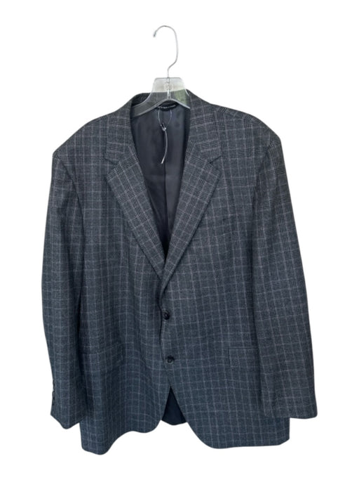 Coopley Gray & Purple Wool Plaid 2 Button Sport Coat Men's Blazer Gray & Purple / 46R