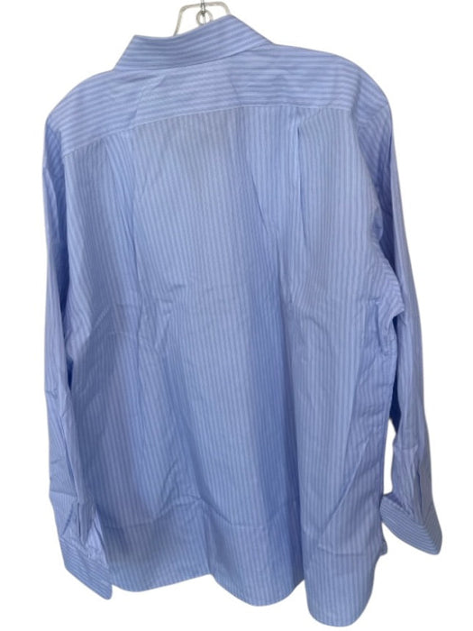 Ben Silver Size Est L Purple & Blue Print Cotton Striped Button Down Men's Shirt Purple & Blue Print / Est L
