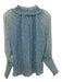 Jonathan Simkhai Size S Blue, White, Green Silk Long Sleeve Floral Print Top Blue, White, Green / S